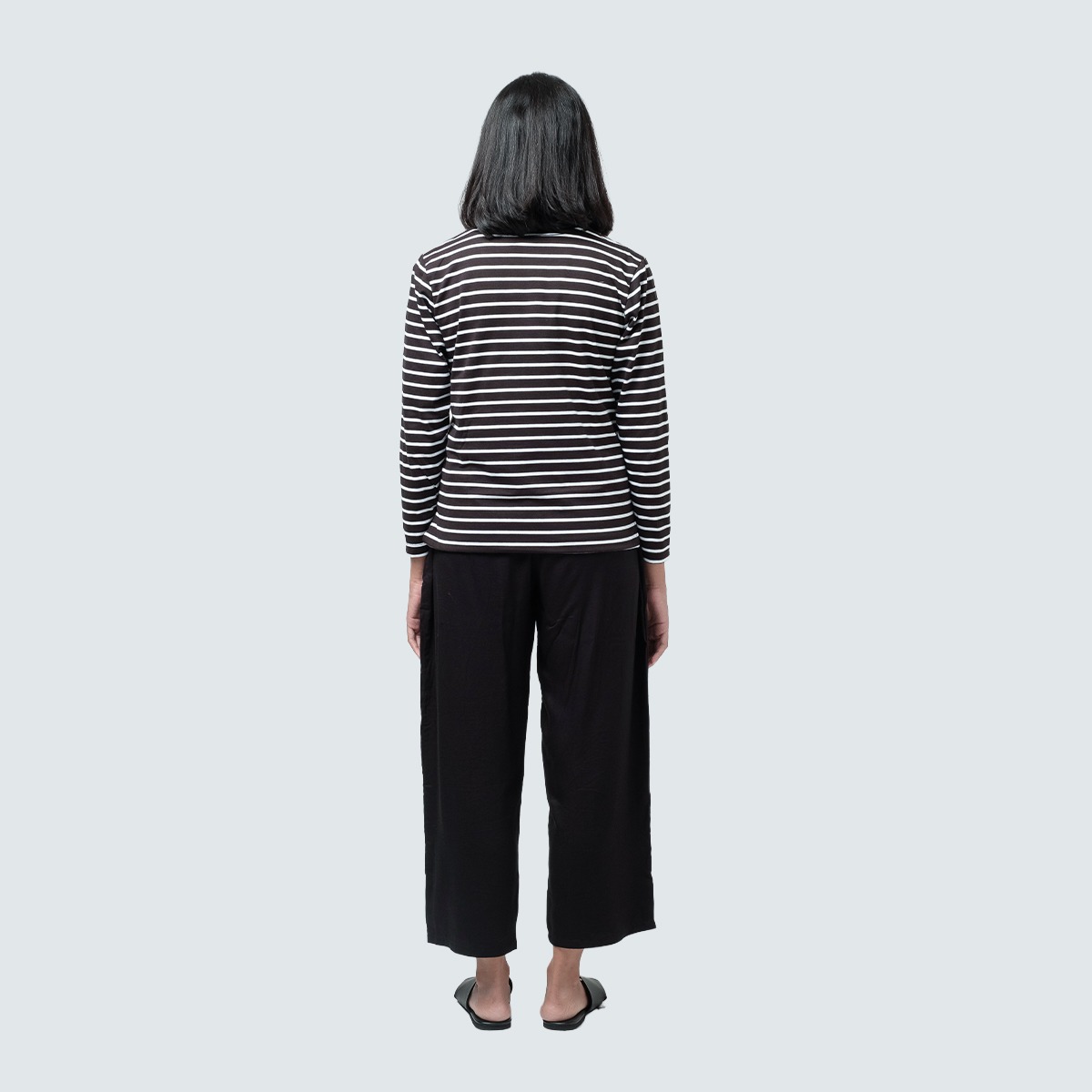 Dama Kara T-Shirt Strippie Crabs Black