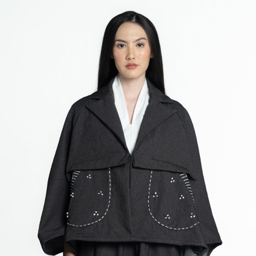 Dama Kara Rintik Boxy Outer