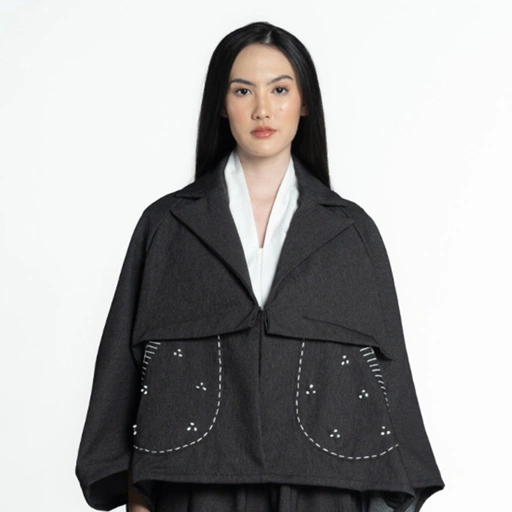 Dama Kara Rintik Boxy Outer