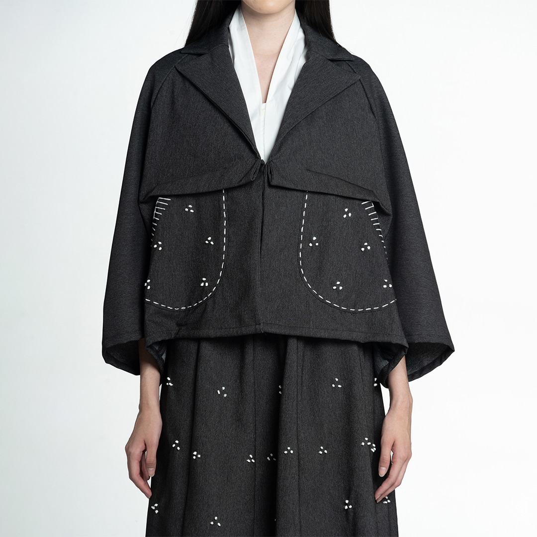 Dama Kara Rintik Boxy Outer