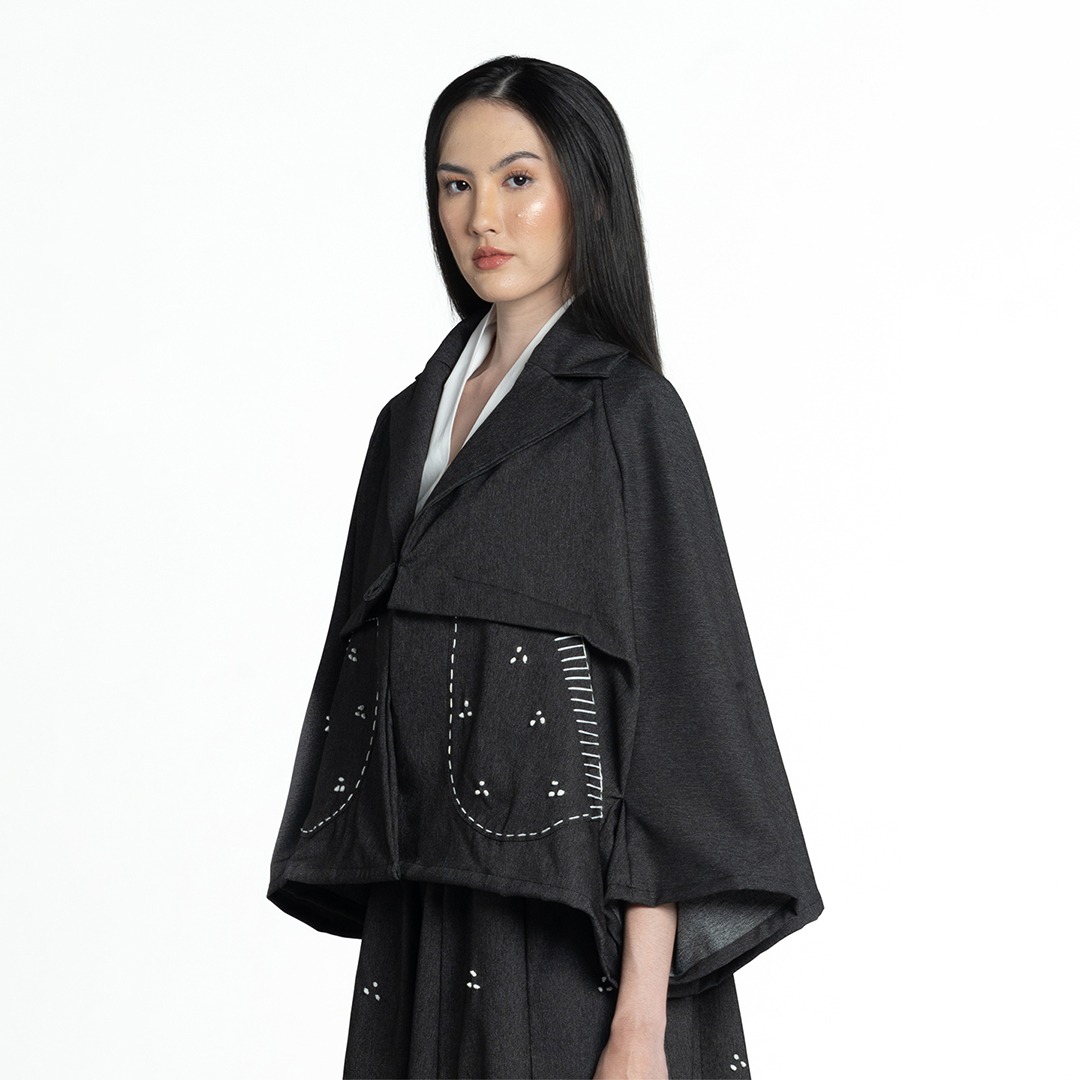 Dama Kara Rintik Boxy Outer