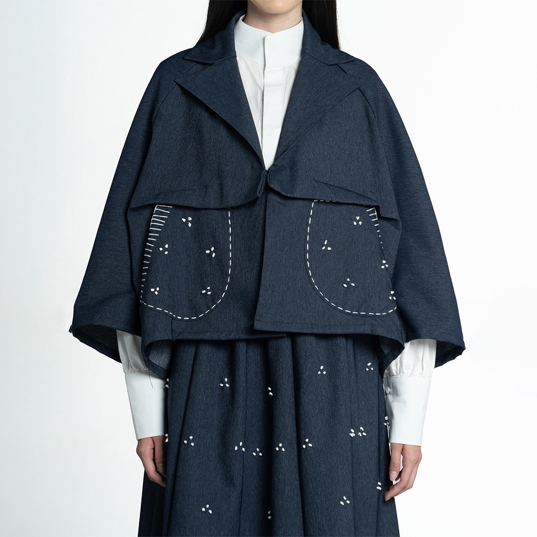 Dama Kara Rintik Boxy Outer