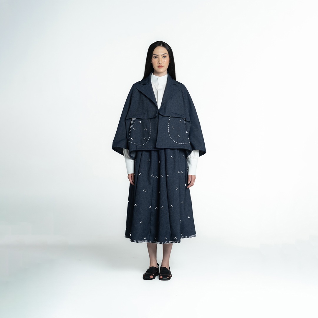 Dama Kara Rintik Boxy Outer