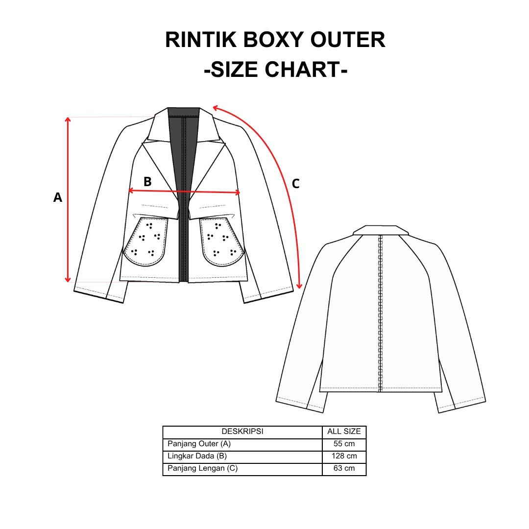 Dama Kara Rintik Boxy Outer