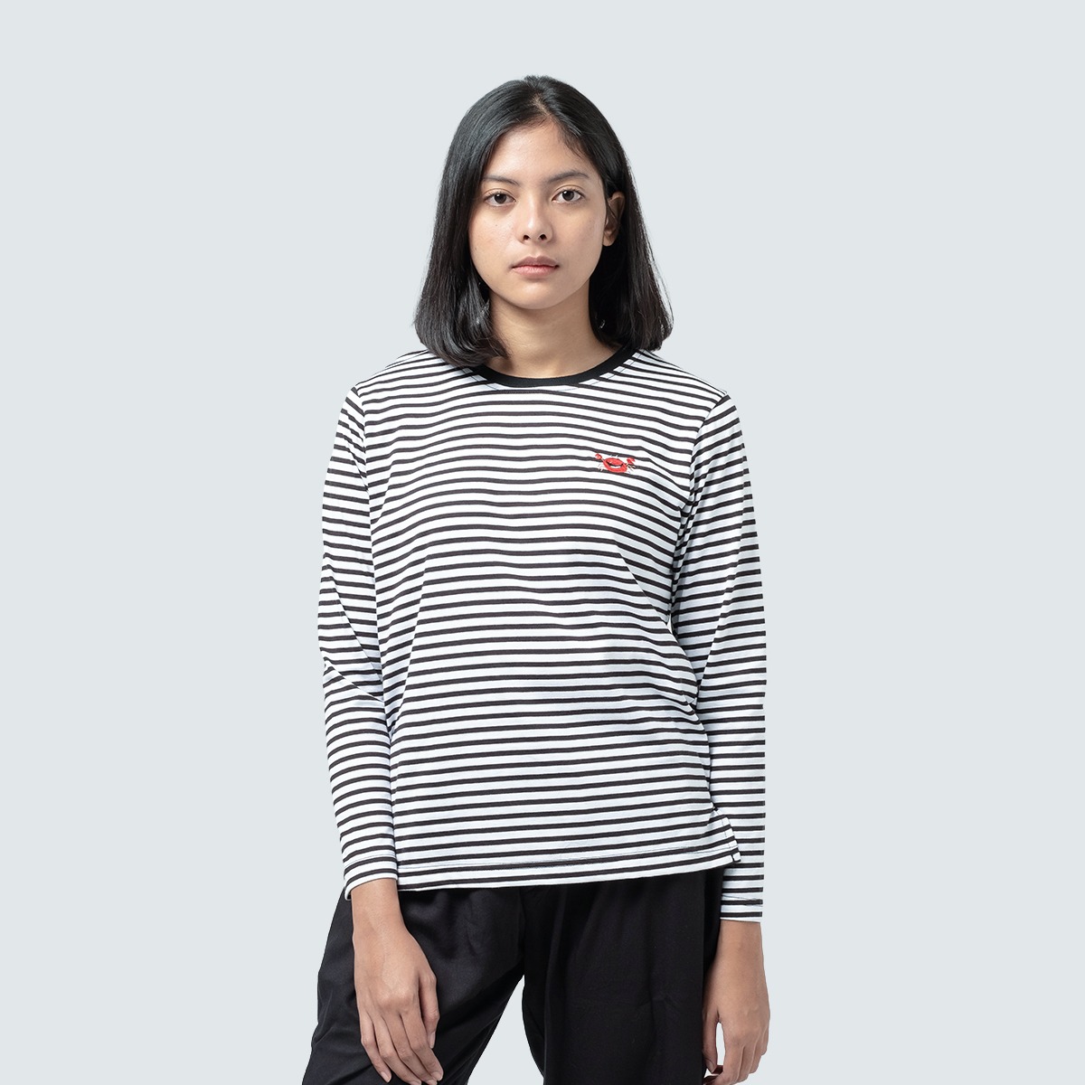 Dama Kara T-Shirt Strippie Crabs White
