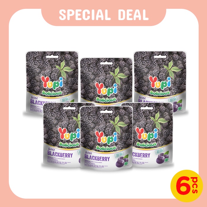 Six Pack Yupi Bolicious Blackberry 40 Gr
