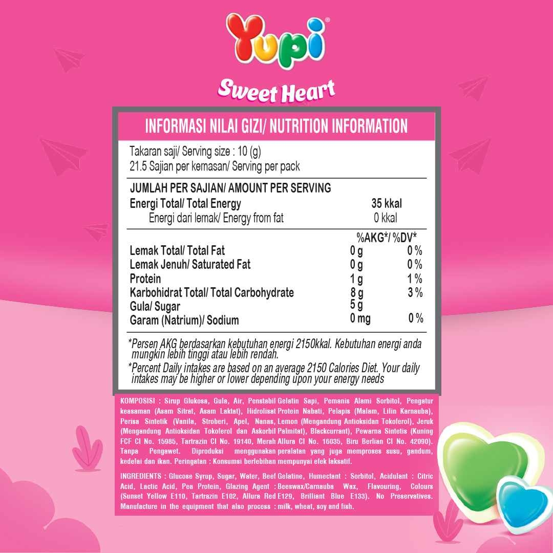 Yupi Sweet Heart Bigger Size Display Box