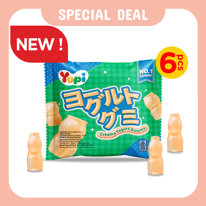 Six Pack Yupi Creamy Yogurt Gummy 48 Gr