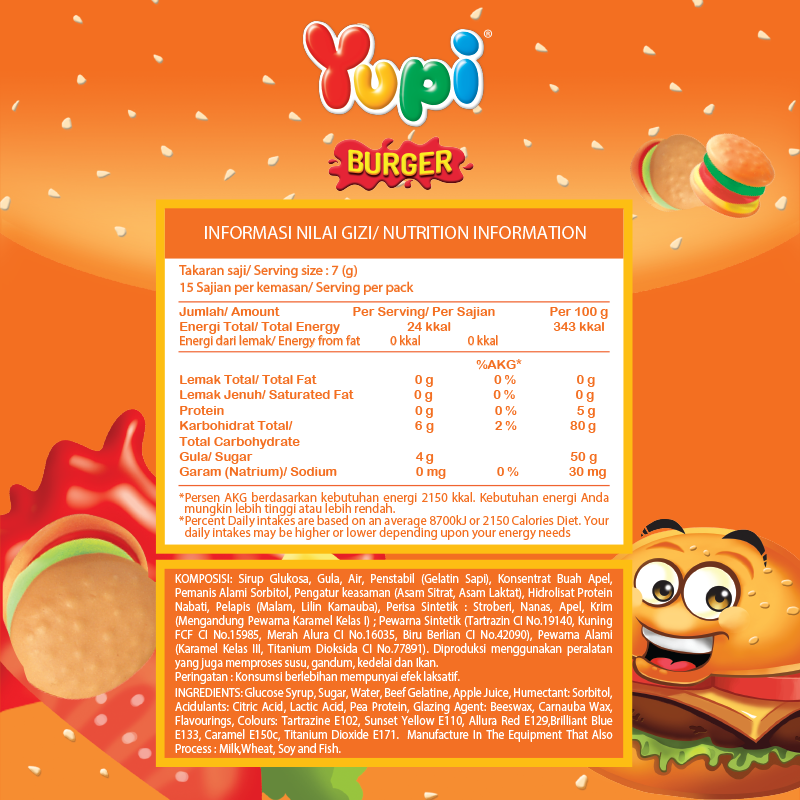 Yupi Gummy Burger IWP 525 Gram