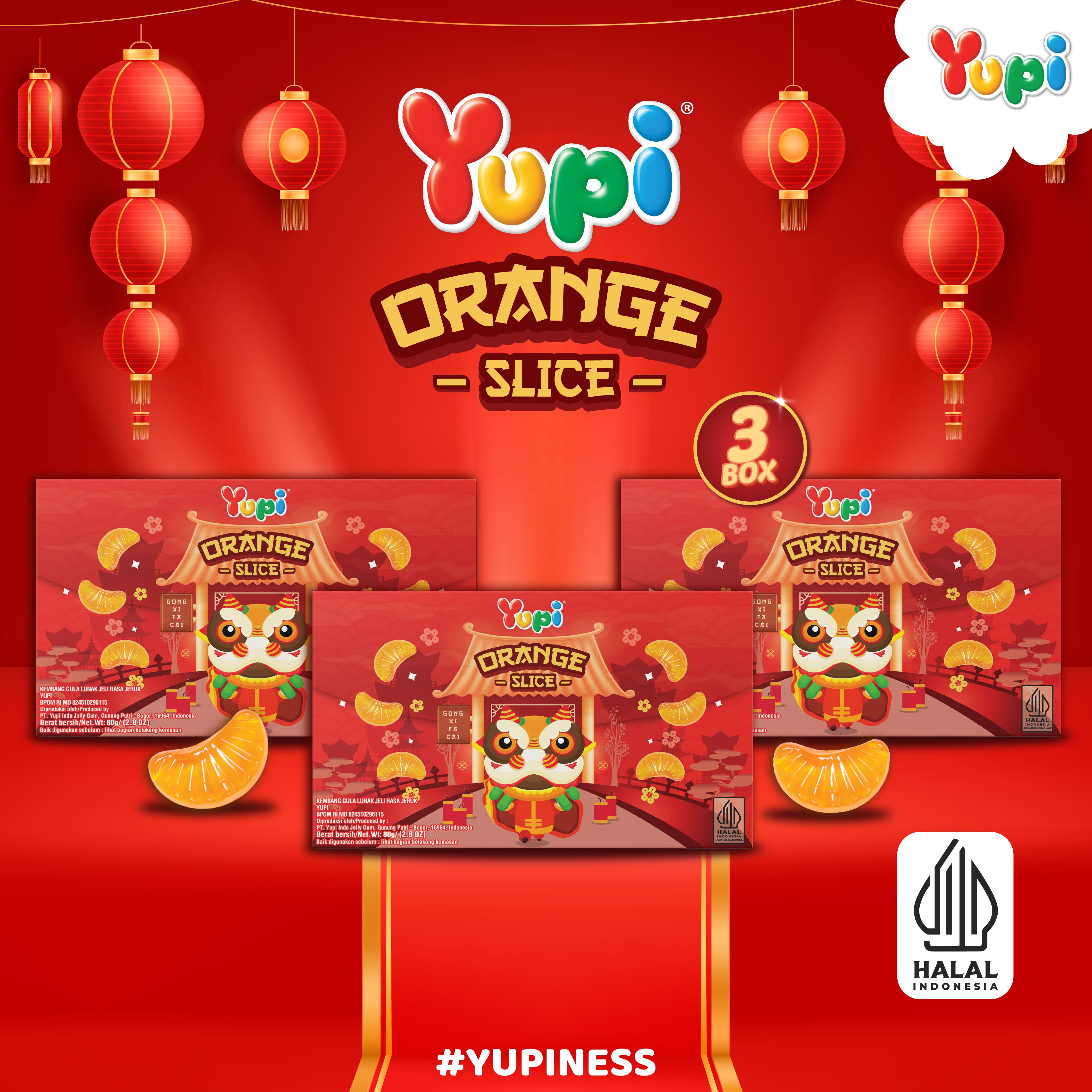 Triple Box Yupi Orange Slice