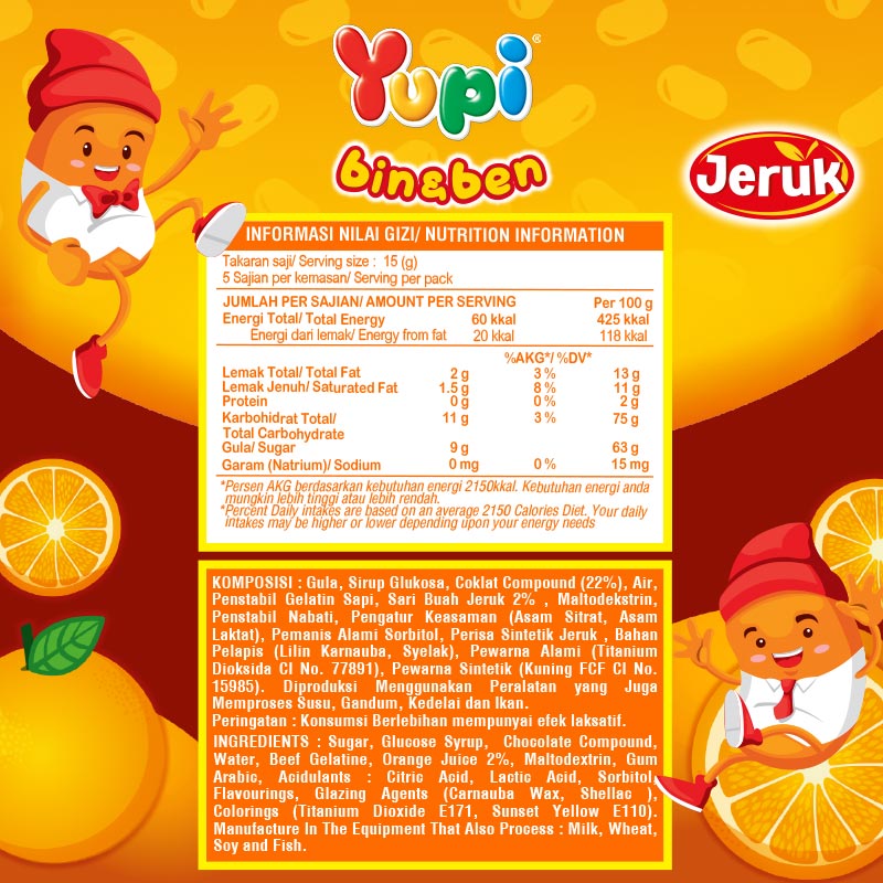 Yupi Bin & Ben Jeruk 70 gr