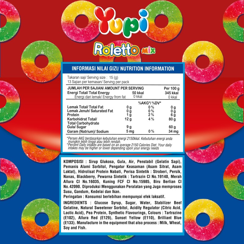 Yupi Roletto Mix Display Box