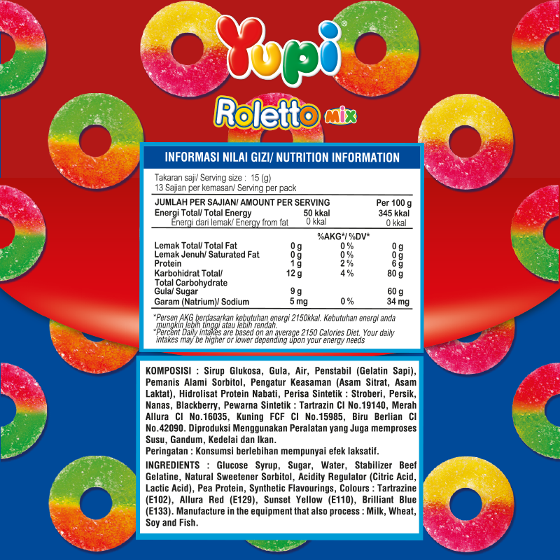 Yupi Roletto Mix IWP 1000 Gram