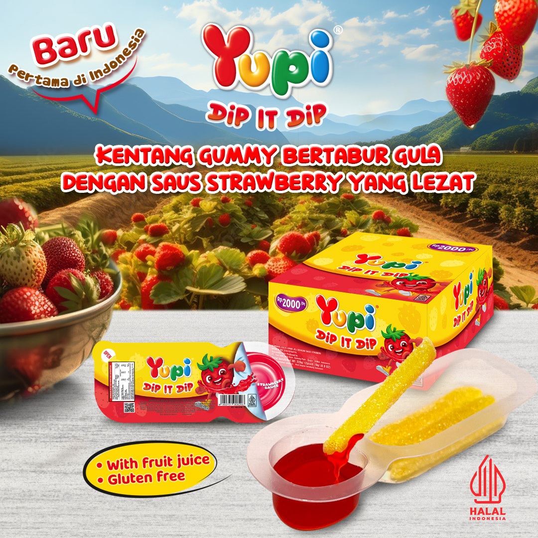Yupi Dip It Dip Strawberry Sauce Display Box