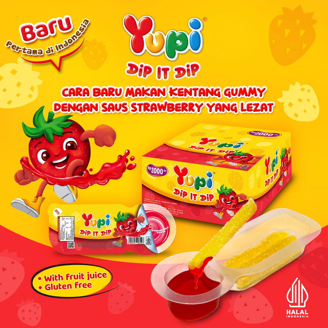 Yupi Dip It Dip Strawberry Sauce Display Box