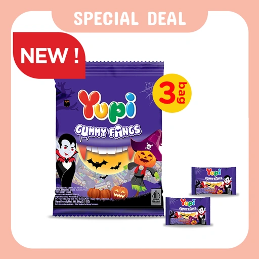 Image of Triple Bag Yupi Gummy Fangs 90 Gram