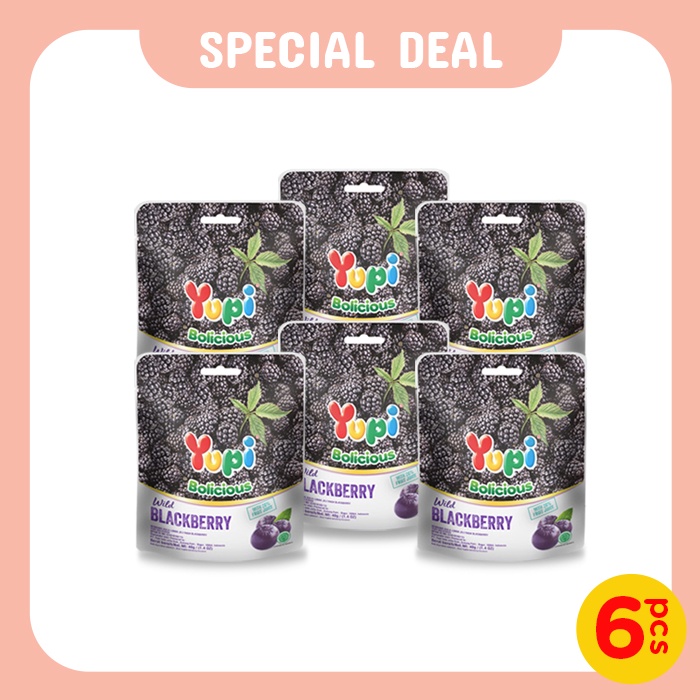 Six Pack Yupi Bolicious Blackberry 40 Gr