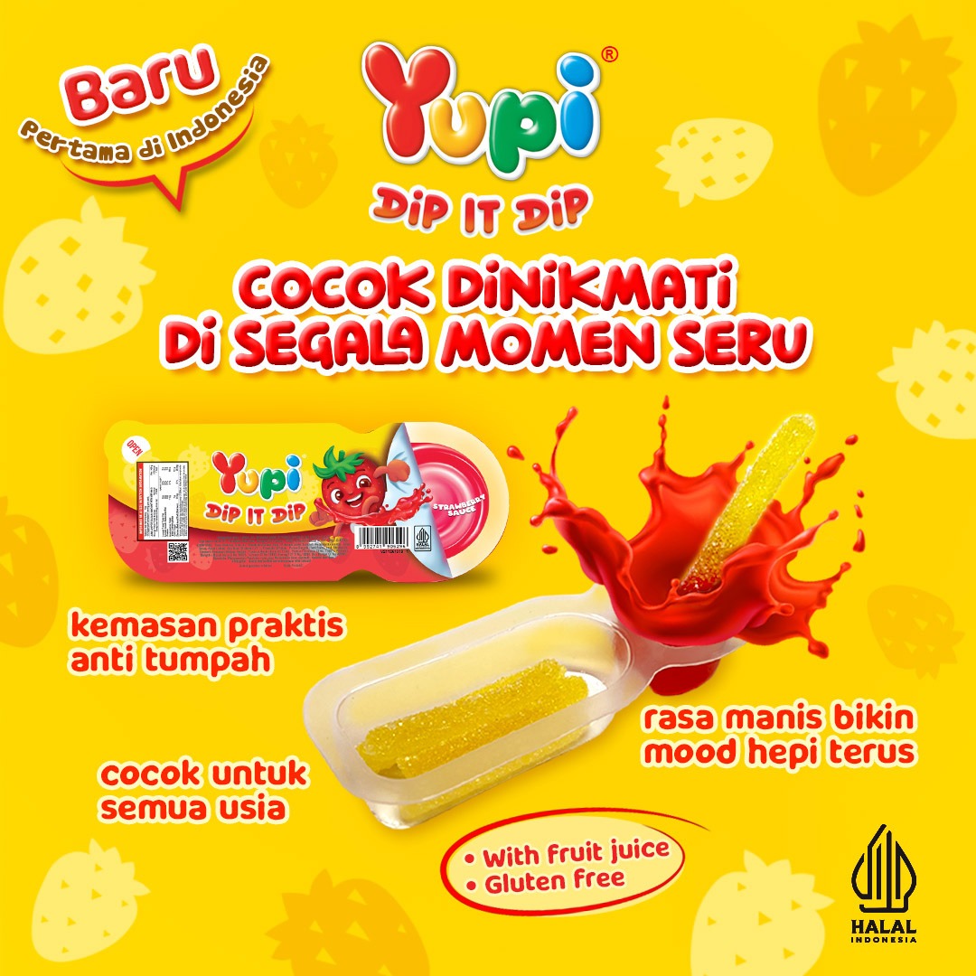 Yupi Dip It Dip Strawberry Sauce Display Box