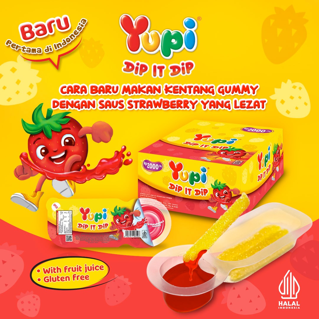Yupi Dip It Dip Strawberry Sauce Display Box