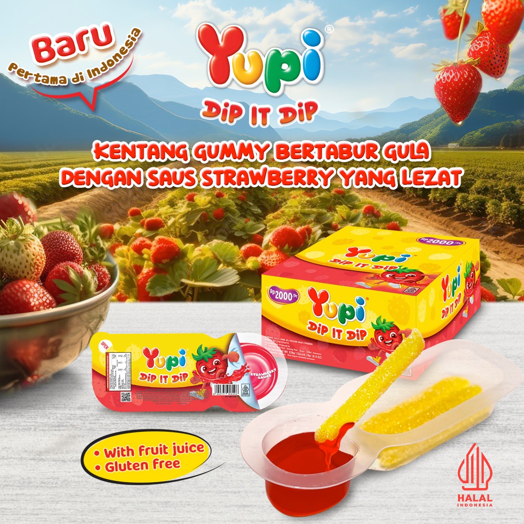 Yupi Dip It Dip Strawberry Sauce Display Box