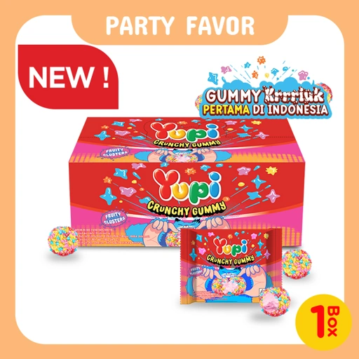 Image of Yupi Crunchy Gummy Fruity Clusters Display Box