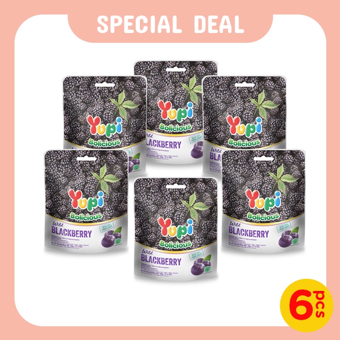 Six Pack Yupi Bolicious Blackberry 40 Gr