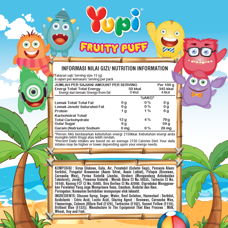 Yupi Fruity Puff 120 gr