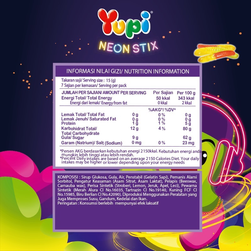 Yupi Neon Stix Bag