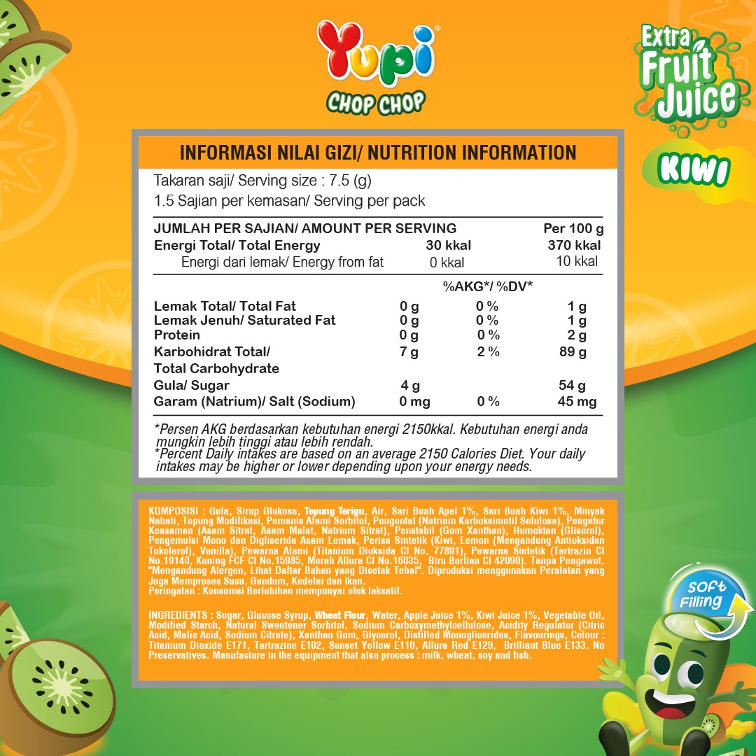 Yupi Chop Chop Kiwi Mini Bag 42 gr