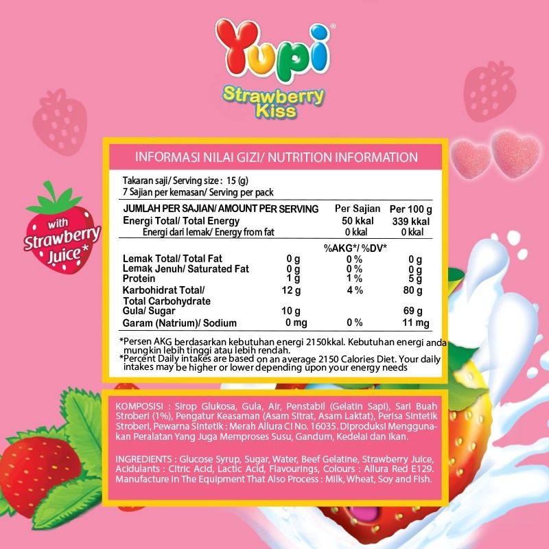 Yupi Strawberry Kiss 120 gr