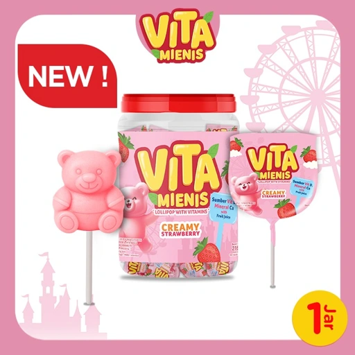 Image of Vita Mienis Lollipop With Vitamins - Creamy Strawberry