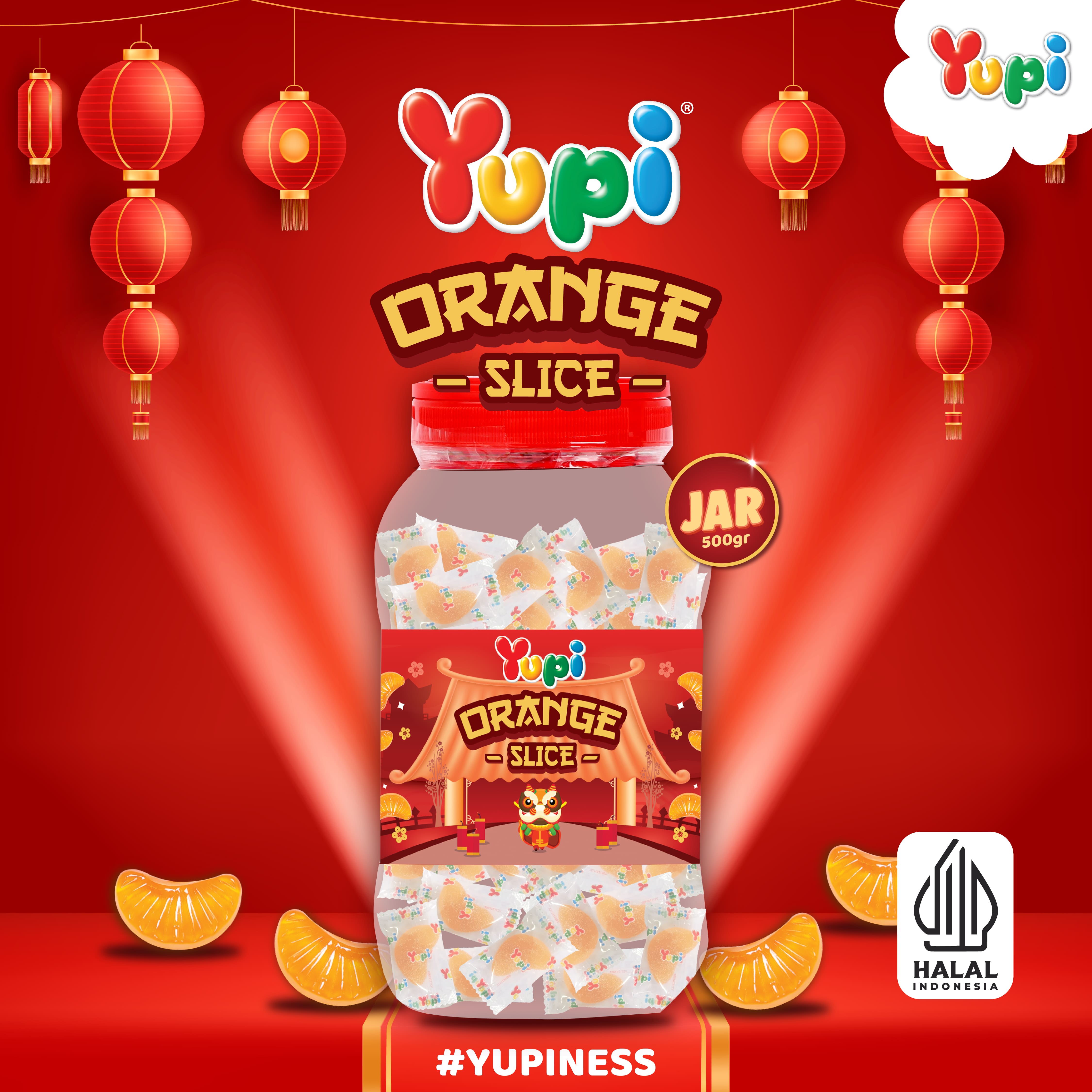 Yupi Orange Slice Jar 500 gr