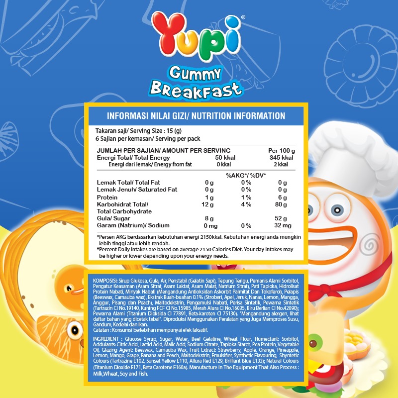 Yupi Gummy Breakfast 92 gr