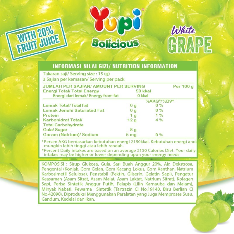 Yupi Bolicious White Grape Box