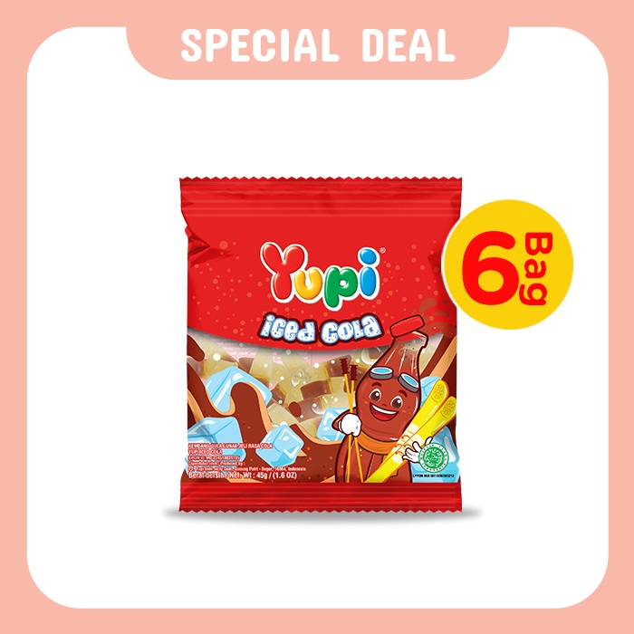 Six Pack Yupi Iced Cola 45 Gr