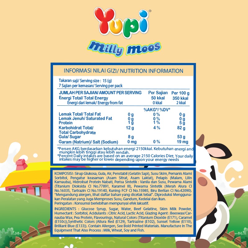 Yupi Milly Moos Minibag 45 gram