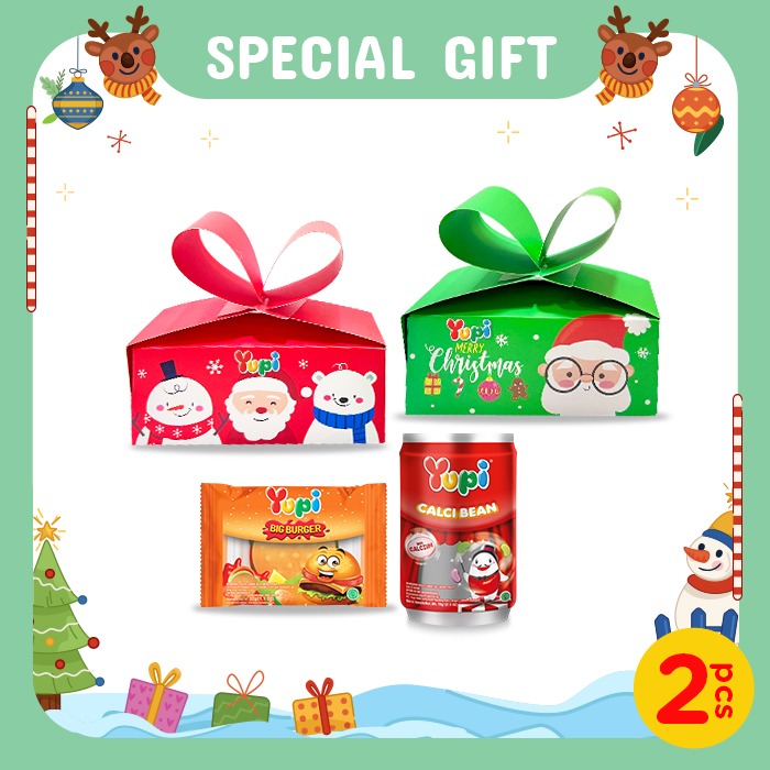 Yupi Package Christmas Duo Ribbon Box Calci Bean