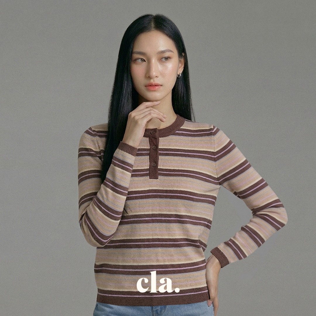 Celline Stripe Top Coklat