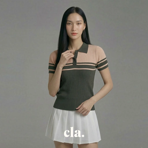 Image of Audrey Polo Army - Cream