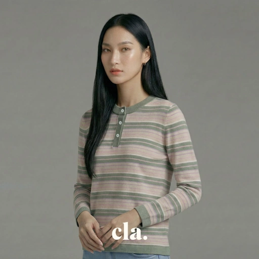 Image of Celine Stripe Top Green