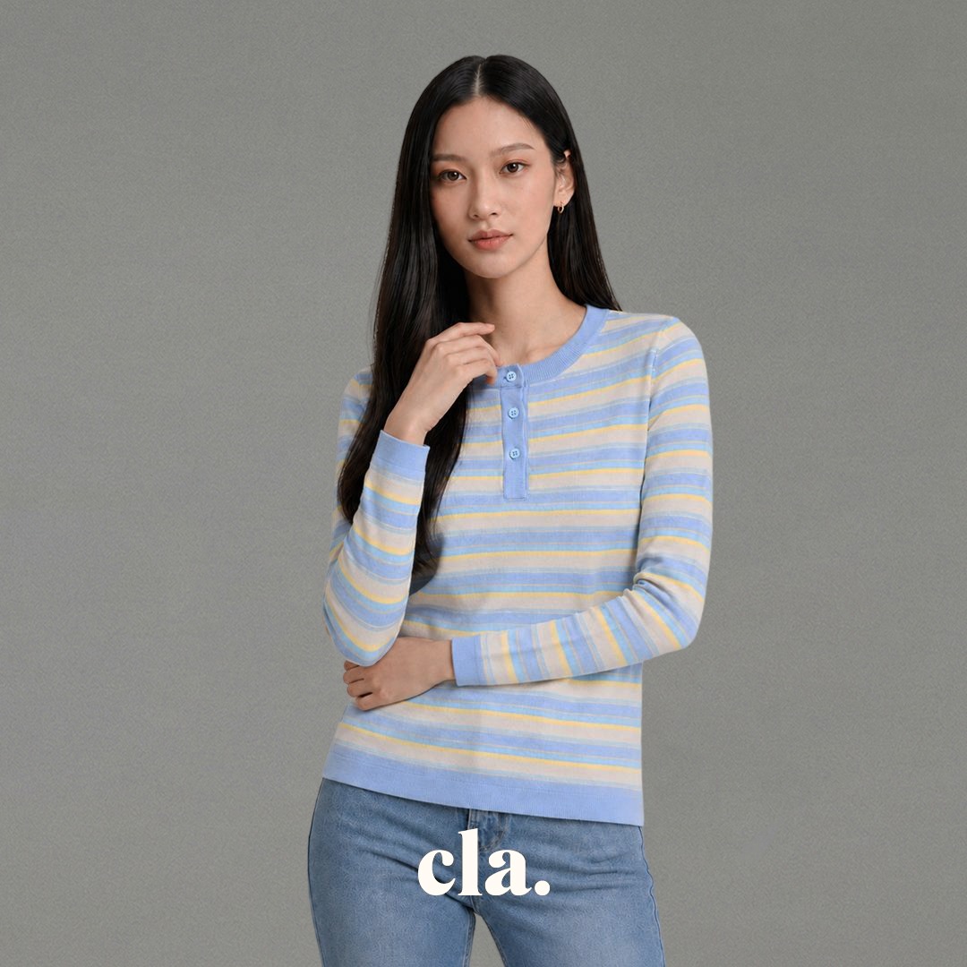 Celline Stripe Top Burgundy