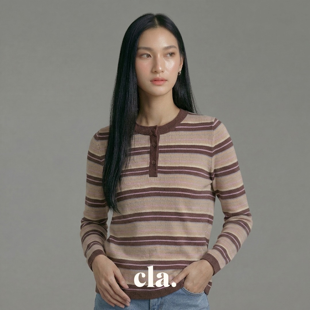 Celline Stripe Top Coklat