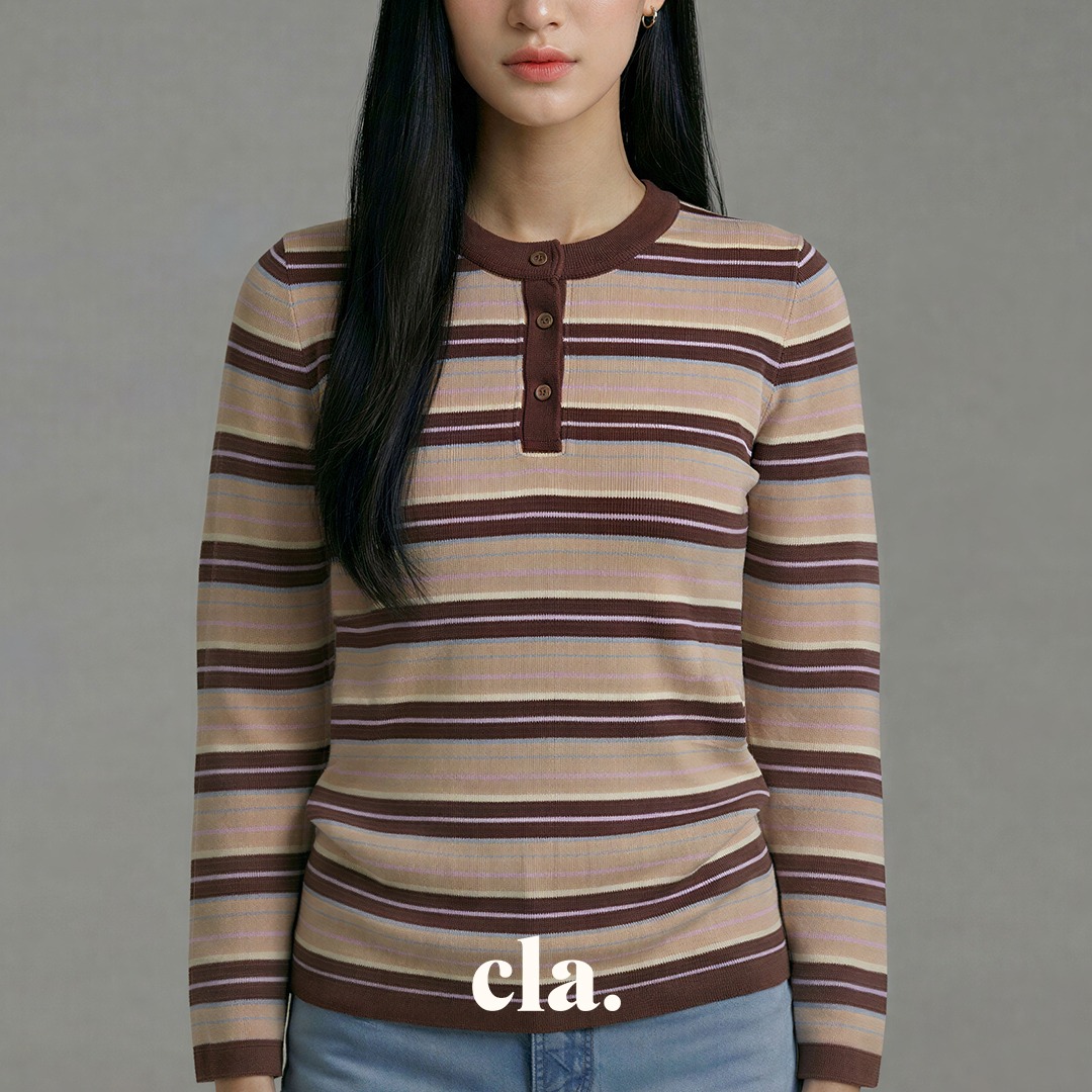 Celline Stripe Top Coklat