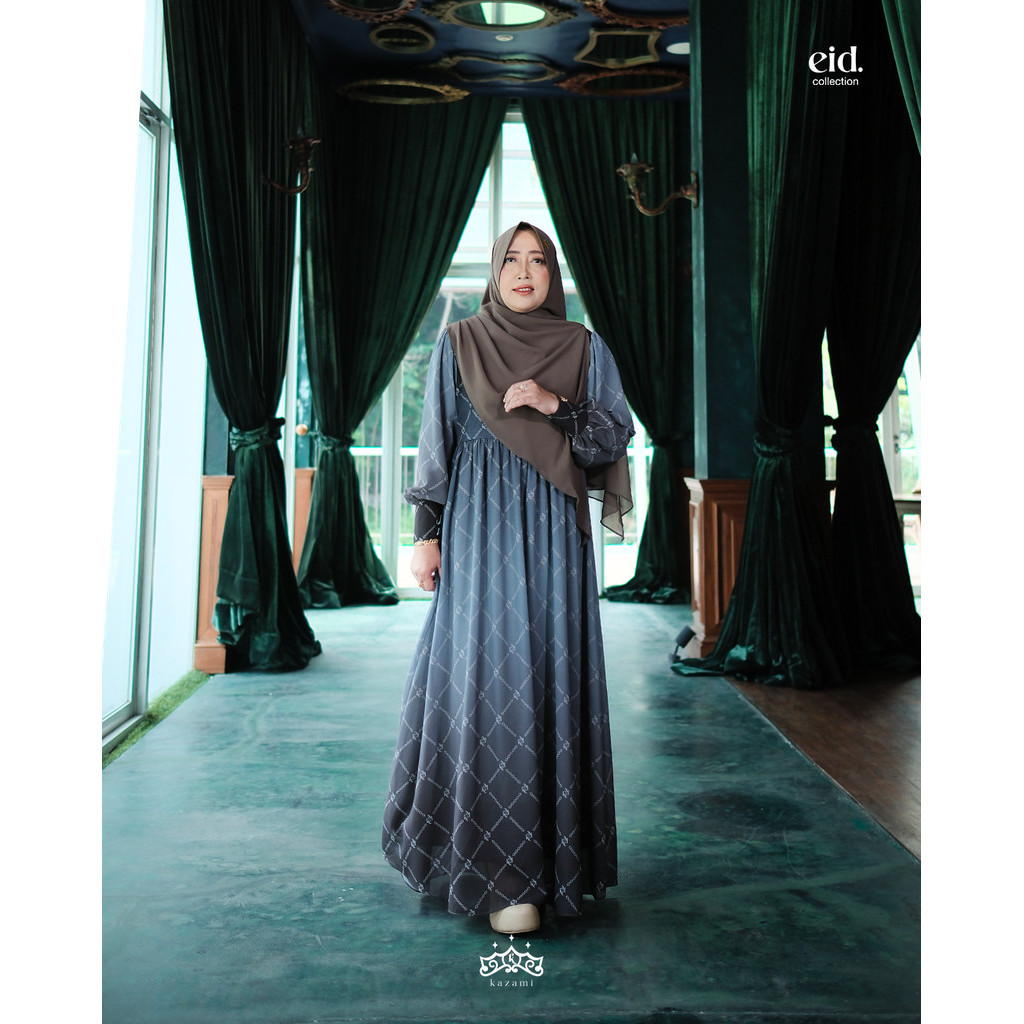 Kazami - Dress Dewasa Motif Mewah Everlast Monogram style 1