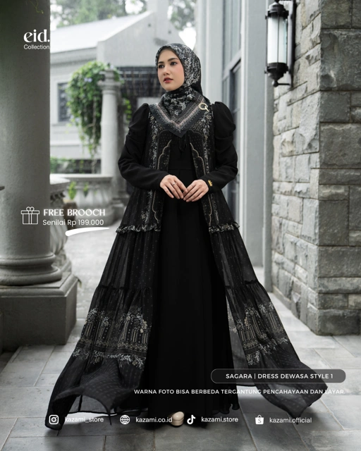Image of Kazami - Selaras Lembayung Dress Dewasa Style 1