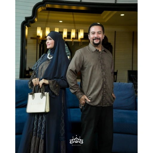 Image of Kazami - Dress Gamis Sarimbit Motif Bahtera Cinta Style 2