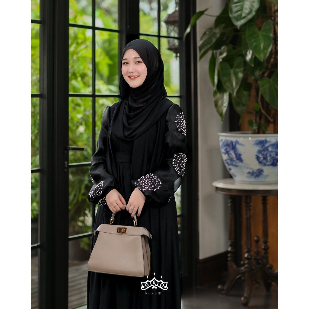 Kazami - Dress Payet Mewah Abaya Mihra Material Dubai Silk Organza