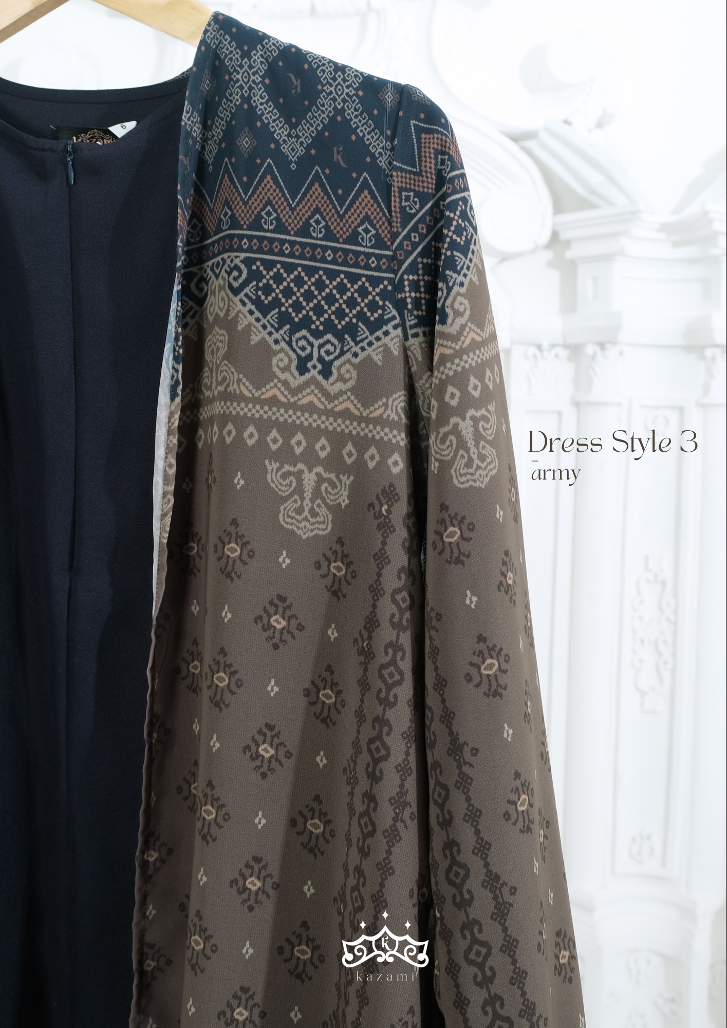 Kazami - Dress Motif Dewasa Sarimbit Bahtera Cinta Style 3 Set Inner Outer