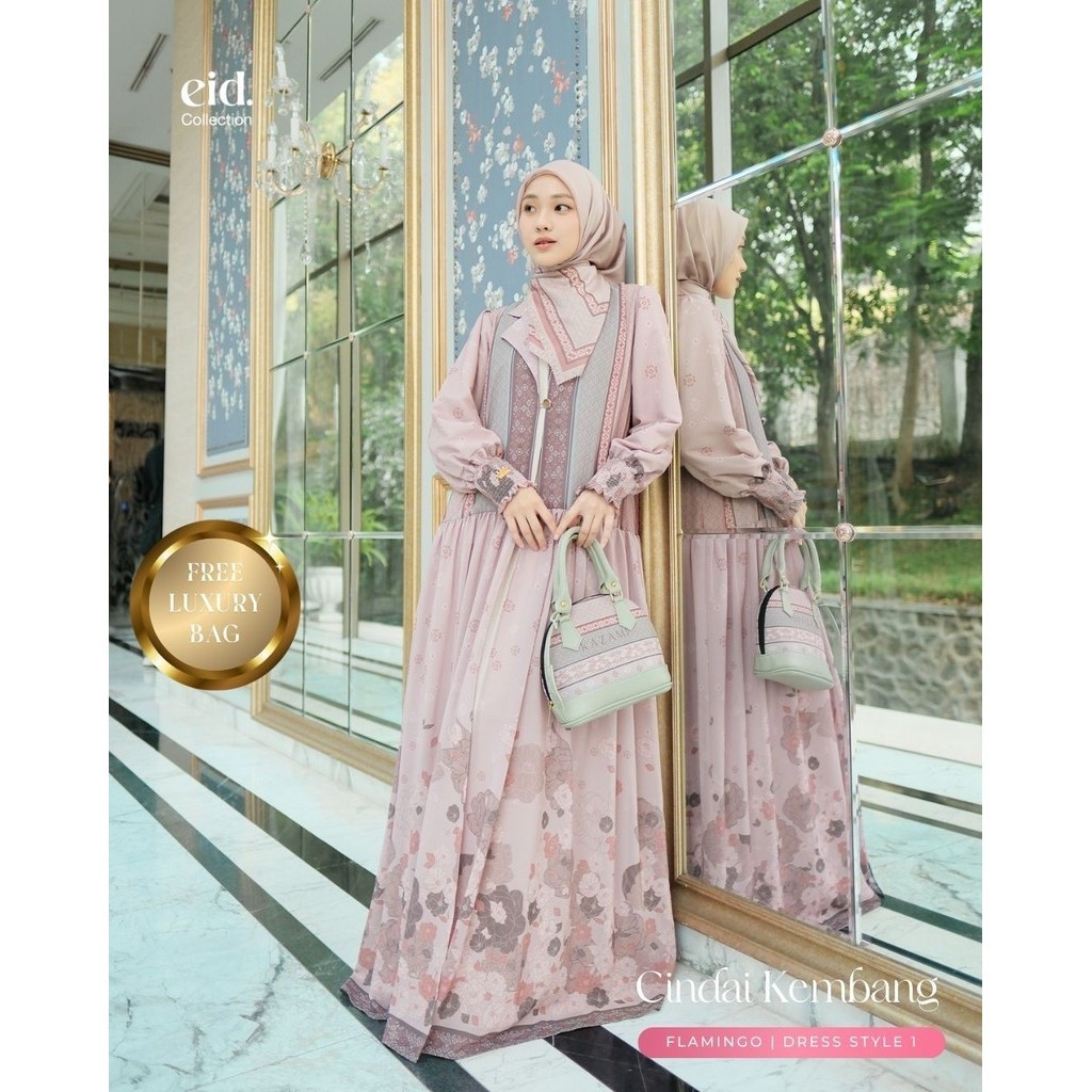 Kazami - Dress Dewasa Sarimbit Cindai Kembang style 1