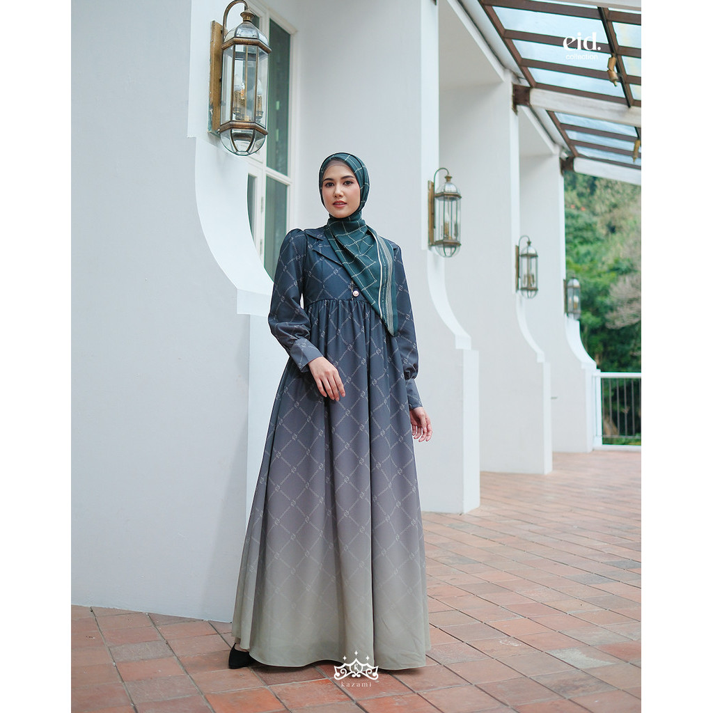 Kazami - Dress Dewasa Motif Mewah Everlast Monogram style 1